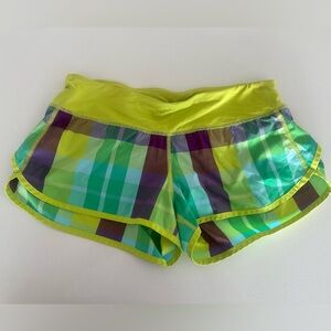 Lululemon Shorts Womens Sz 6 Sea Check Plum Plaid Run Speed Up Lined 2.5” Inseam